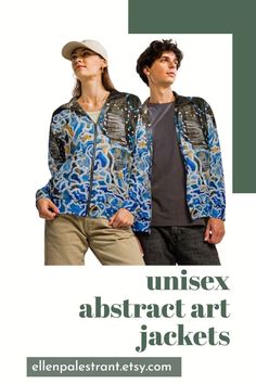 Stand out from the crowd and make bold style statements with these abstract art print track jackets for men and women. Featuring exclusive, one-of-a-kind designs, these unisex jackets are perfect for those who want to add a unique twist to their wardrobe. Whether you're a fashion-forward man or a chic woman, you'll adore the vibrant colors and captivating patterns. Don't miss out – shop now and embrace your inner artist!