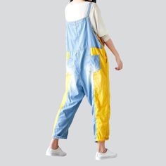 Introducing the 2023 Spring/Summer Collection's Mixed Colorful Fabric Denim Overalls ââ‚?for an streetwear yet sophisticated street style!Why They're Your Next Wardrobe EssentialThese denim overalls are the perfect combination of rebellious attitude and classic chic. With a distressed pattern to capture an authentic look. a slim fit to hug your silhouette. and a resilient zipper and stylish button closure. you get the most fashionable and functional piece that won't compromise on comfort.Key Hig Summer Streetwear Patchwork Jeans, Summer Patchwork Jeans For Streetwear, Summer Patchwork Dark Wash Jeans, Dark Wash Patchwork Jeans For Summer, Summer Denim Blue Patchwork Jeans, Summer Patchwork Denim Blue Jeans, Summer Patchwork Relaxed Fit Jeans, Relaxed Fit Patchwork Jeans For Summer, Yellow Spring Overalls With Pockets