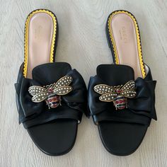 Gucci Embellished Be Sandals Size 37 1/2. Very Good Condition. Somewhere On The Bottom. See Pictures For Details. Ned Dust Bag Or Box. 39 Exterior Material Leather Lining Material Leather Insole Material Leather Sole Material Leather Origin Italy Hardware Gold Tone Closure Type Slip On Shoes Gucci, Gucci Shoes, Women's Shoes Sandals, Shoes Sandals, Dust Bag, Slip On, Gucci, Exterior, Women Shoes