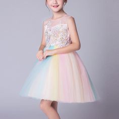 Product Title: Beautiful Embroidered Flower Rainbow Tulle Sleeveless Party DressKeyword Tag: Daddys Girl Mommys World Shirt* Bow and pearl decor* Embroidered flower* Fabric: 80% Polyester, 20% Cotton* Available for Machine Wash as well as TumbleDry* Imported Are you look for a best quality and affordable dress? Then Beautiful Embroidered Flower Rainbow Tulle Sleeveless Party Dress is the best one for you! The Fashion colours with amazing designs for reflect fashion vibes that will embrace you th Sleeveless Tulle Princess Dress For Summer, Sleeveless Summer Tulle Princess Dress, Pink Princess Tulle Sleeveless Dress, Pink Princess Sleeveless Tulle Dress, Sleeveless Dress With Appliques For Dress-up, Sleeveless Dresses With Appliques For Party, Spring Sleeveless Princess Dress For Dress-up, Summer Party Dresses With Appliques, Spring Sleeveless Tulle Tutu Dress