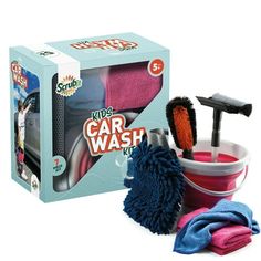 the kids car wash kit is in its box