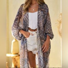 New Oversized Fit Wear Casual Or Swim Coverup Chic Spring Layering Cover-up, Casual Brown Beach Cover-up, Brown V-neck Summer Cardigan, Oversized Fall Cover-up For Vacation, Casual Open Front Beach Cover-up Outerwear, Long Sleeve Summer Layering Cover-up, Casual Summer Outerwear For Day Out, Long Sleeve Fall Vacation Cover-up, Fall Vacation Long Sleeve Cover-up