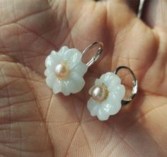 Welcome to my shop my dear friend. I hope you will like my jewelry, and most of my jewelry are made by myself. Please see the detail for this item:Pearl Jewelry: earringsPearl Type: jade , cultured freshwater pearlSize: pearl: 4-5 mm, jade flower: around 14-15mmAbout shipping:I will send out your order in 1-3 business days from China. 1, To United States, will use US E-packet shipping service , usually will 7-15 business days to finish delivery. But the orders should not less than 10$. Hope can Pearl Jewelry Earrings, Jade Flower, Pink Pearl Earrings, Black Pearl Earrings, Freshwater Pearl Earrings, Bride Earrings, My Dear Friend, Jade Earrings, Freshwater Pearls Earrings