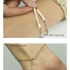 "♥ This bracelet can be personalized with names, initials, dates, coordinates etc. Engraved with kids or grandkids names it can be perfect gift for your wife, mom or grandma. ♥If you want to add a gemstone or a CZ charm to your bracelet, please use those links below: GEMSTONE https://www.etsy.com/listing/646831725/genuine-gemstones-and-czs-cubic-zirconia?ref=shop_home_active_1 CZ (Cubic Zirconia) CHARM https://www.etsy.com/listing/573805357/cz-cubic-zirconia-charm-addition-to-the?ga_search_query Nameplate Bracelet, Graduation Bracelet, Gold Bar Bracelet, Coordinates Bracelet, Bracelet Quotes, Monogram Bracelet, Bracelet Initial, Moms Bracelet, Inspirational Bracelets