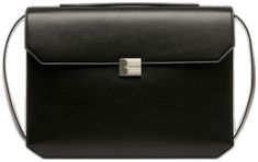 Formal Leather Briefcase With Silver-tone Hardware, Leather Briefcase With Silver-tone Hardware For Formal Use, Classic Briefcase With Silver-tone Hardware For Work, Elegant Business Briefcase With Silver-tone Hardware, Black Leather Briefcase With Silver-tone Hardware, Top Handle Briefcase With Palladium Hardware For Business, Formal Black Briefcase With Detachable Strap, Sleek Leather Briefcase For Formal Occasions, Formal Textured Leather Rectangular Briefcase