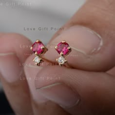 Description Genuine Ruby Gemstone & SI Clarity G-H Color Diamond Stud Earrings Made In Solid 14K Yellow Gold Handmade Minimalist Stud Earrings Features * Items Code:- SGT00250 * 18K also available - Additional fees may apply) * More option in gold color: Rose , yellow , White gold * Metal: Solid 14K Yellow Gold with stamped * Diamonds weight : 0.035 ct * Diamond Color : G-H * Diamond Clarity : SI1 * Diamond Cut : Brilliant (Excellent cut) * Genuine Ruby Gemstone Wt :- 0.15 ct. * Measurement Malabar Gold Diamond Earrings, Gold Earrings Studs Sales, Gold Gem Earring Stud, Color Changing Stone Gold Ear Rings, Indian Gemstone Earrings, Simple Diamond Earrings Kameswari Jewellers, Cheap Gold Chandbalis For Women, Ruby With Diamond Earrings, Ruby And Diamond Earrings Studs