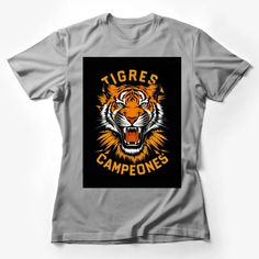 Tigres Campeones T-Shirt, Bold Tiger Design, Unisex Sports Tee, Unique Graphic Shirt Female T-Shirt Custom graphic T-Shirt.Customize your color Athletic Heather Fan Apparel T-shirt For Sports Season, Athletic Heather T-shirt For Sports Season Fan Merchandise, Athletic Heather T-shirt For Sports Season, Athletic Heather T-shirt With Logo For Sports Season, Athletic Heather Team Spirit T-shirt With Graphic Print, Gray Sports T-shirt With Graphic Print, Athletic Heather Crew Neck Fan T-shirt, Athletic Heather T-shirt With Graphic Print For Sports, Athletic Heather Crew Neck T-shirt For Fans