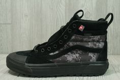 NEW *Vans *SK8 -Hi MTE-2* Sneaker Winter Black Camo Boots Shoes  Men's Size: 8.5 - 11 As always, FAST and FREE Shipping! Our Goal is to Help You Get that Perfect Pair of Shoes  Our reputation is extremely important to us, and we strive to ensure that you can buy with confidence. If you have questions about any of our products or need additional photos, please don’t hesitate to shoot us a message. ALL OUR SHOES AND OTHER PRODUCTS ARE 100% AUTHENTIC AND WERE PURCHASED FROM A U.S. BASED NATIONAL RE Combat Hiking Sneakers With Round Toe, Casual Black Vans Boots, Combat Style Sports Sneakers, Combat High-top Sneakers For Streetwear, Vans Lace-up Sports Boots, Vans Winter Streetwear Boots, Vans Winter Boots For Streetwear, Vans Boots For Winter Streetwear, Vans High-top Winter Boots