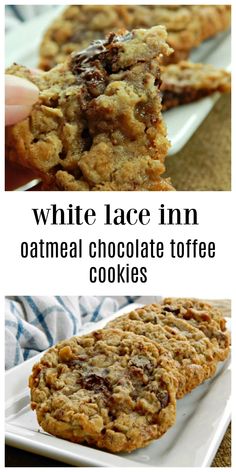 white lace inn's oatmeal chocolate toffe cookies are delicious and easy to make