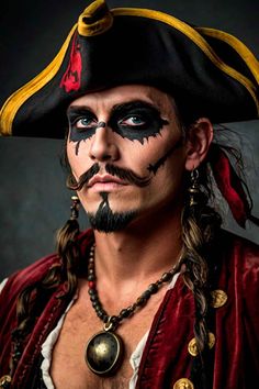 Top 50 Dapper Mens Halloween Makeup To Impress The Party Men Pirate Makeup, Pirate Makeup For Men, Pirate Costume Man, Pirates Makeup, Pirate Halloween Makeup, Pirate Face Paint