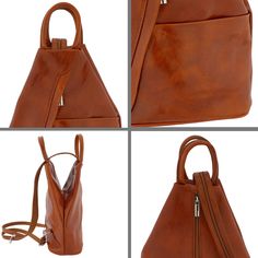 This stylish Italian women's handbag, shoulder bag, and a backpack all-in-one is hand-made of soft genuine leather in a long-established artisan leather workshop in Florence, Italy. This family workshop continues the ancient Italian tradition of genuine leather craftsmanship. Made from the highest quality Italian calfskin leather with attention to every detail, this elegant women's backpack is versatile, spacious, secure, and super-stylish. It easily fits everything you need for your busy day, o On-the-go Backpack With Detachable Handle, Leather Backpack With Double Handles For Shopping, Leather Double Handle Backpack For Shopping, Leather Shopping Backpack, Leather Satchel Backpack For Shopping, Soft Leather Backpack For Shopping, Brown Leather Backpack For Shopping, Leather Backpack With Removable Pouch For Shopping, Daily Use Double Handle Backpack