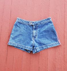 Denim board style shorts Short denim shorts Express Bleus 40 striped ribbon on sides Lucer lake opening '90s vintage Size 3/4 Hip huggers no pockets front or back Mid-rise 28 in waist 34 in hips 3 in inseam 9 1/2-in front raise 12 and 1/2 in back rise 11 in full length top to bottom Faded used good condition Vintage High Rise Denim Blue Shorts, 90s Denim Blue Shorts With Pockets, Vintage High-rise Blue Jean Shorts, Retro Denim Jean Shorts With Built-in Shorts, Vintage Mid-rise Denim Blue Shorts, 90s Shorts, Striped Ribbon, Side Stripe, Denim Shirt