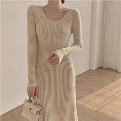 Long Sleeve Midi Dresses, Black Long Sleeve Midi Dress, Wrap Dress Long Sleeve, Wrap Dress Long, Long Sweaters For Women, Square Neck Long Sleeve, Long Sweater Dress, Bodycon Midi Dress, For Your Love