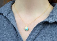 "This beautiful turquoise necklace would be a perfect gift for a wedding, birthday, anniversary, graduation or for any occasion. Please click here to view the matching earrings: https://www.etsy.com/listing/736686652/turquoise-earrings-december-birthstone?ga_search_query=turquoise&ref=shop_items_search_1&pro=1&frs=1 The gold, silver or rose gold plated (shown in last two images) turquoise pendant is made of glass and is a gorgeous blue/green shade. It measures approximately 12.5x 16 Turquoise Birthstone Necklace For Anniversary, Turquoise Teardrop Pendant Jewelry As Gift, Turquoise Teardrop Pendant Necklace For Gifting, Turquoise Round Pendant Necklace For Anniversary, Personalized Turquoise Necklace For Gift, Turquoise Pendant Charm Necklace As Gift, Elegant Turquoise Charm Necklace For Gift, Gold Teardrop Turquoise Necklace Gift, Gold Turquoise Teardrop Necklace For Gift