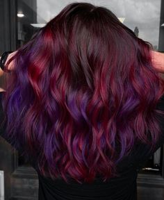 Red And Purple Hair, Cosmo Hair, Red Purple Hair, Red Violet Hair, Magenta Hair, Purple Ombre Hair, Wine Hair, Vivid Hair Color