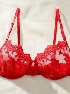 Elegant Red Bra With Lace Trim, Lace String Bra For Party, Lace String Bra With Lace Closure, Stretch Lace Push-up Bra, Lace Underwire Bra With Stretch, Fitted String Bra With Lace Closure, Lace Sheer Bra For Wedding, Fitted Red Lace Bra, Red Lingerie