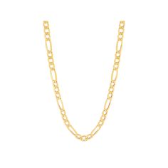 Add a timeless accent to your attire with this 10k gold figaro chain necklace. Add a timeless accent to your attire with this 10k gold figaro chain necklace. Weight: 3.29 grams Metal: 10k gold Chain length: 22 in. Chain width: 4.4 mm Packaging: boxed Finish: polished Chain type: figaro Size: 22". Gender: female. Age Group: adult. Classic Gold Figaro Chain Necklace, Classic Yellow Gold Figaro Chain Necklace, Classic Figaro Chain Necklace For Formal Occasions, Classic Figaro Chain Necklace, Classic Formal Figaro Chain Necklace, Classic Formal Jewelry With Figaro Chain, Gold Figaro Chain, 10k Gold Chain, Figaro Chain Necklace