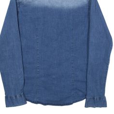 Item is in good used condition. >Size: XL >Armpit To Armpit: 19" >Armpit To Cuff: 20" >Collar To Hem: 29" Blue Washed Chambray Denim Jacket, Blue Denim Washed Tops, Blue Washed Denim Tops, Blue Washed Long Sleeve Denim Top, Blue Chambray Long Sleeve Shirt, Long Sleeve Blue Chambray Shirt, Blue Long Sleeve Chambray Shirt, Indigo Washed Cotton Denim Top, Blue Stonewashed Long Sleeve Denim Jacket