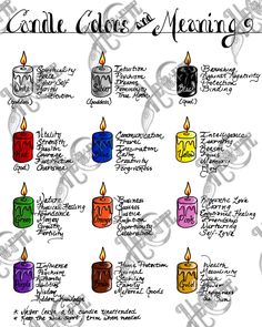 BOS Candle Colors and Meaning - Etsy Cyprus Candle Colors, Candle Color Meanings, Candle Meaning, Candle Magic Spells, Wiccan Magic, Grimoire Book, Candle Magick, Wiccan Spell Book, Witchcraft Spell Books