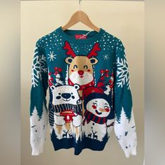 Purchased As A Light-Up Sweater But Lights Do Not Work. Did Not Wear But Still A Cute Christmas Sweater Cute Christmas Sweater, S Crew, Cute Christmas, Christmas Wishes, Christmas Sweater, Christmas Sweaters, Christmas Holidays, Scoop Neck, Color Blue