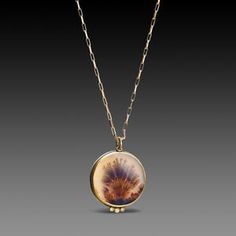 New – Ananda Khalsa Dendritic Agate, Agate Necklace, Chain Pendant, 22k Gold, White Diamonds, Paper Clip, In Nature, Chain Lengths, Diamond White