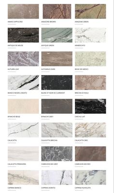 the different types of marble tiles