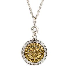 Compass Locket Pendant Necklace