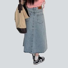 Introducing the latest addition to our 2023 Spring-Summer Collection ââ‚?a light blue bleached denim skirt in the timeless 90s style! From its elevated-waist A-line fit to its zipper & button closure. this skirt will make you look effortlessly cool and chic.Why You Need This SkirtPerfectly embodying the iconic '90s punkish spirit. this skirt is all about subtle sophistication and a rebellious vibe. With its distinctively bleached pattern. it's a statement all on its own. making it the ideal comp Light Wash Mid-rise Cotton Denim Skirt, Spring Washed Blue Denim Skirt, Trendy Light Blue Denim Skirt For Spring, Trendy Light Wash Mid-rise Denim Skirt, Light Blue High Waist Casual Denim Skirt, Casual Light Blue High Waist Denim Skirt, Casual High Waist Light Blue Denim Skirt, Spring Washed Blue Mid-rise Denim Skirt, Spring Light Wash Denim Skirt With Pockets