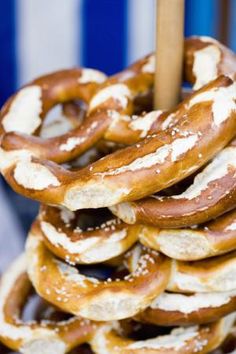 a pile of pretzels sitting on top of each other