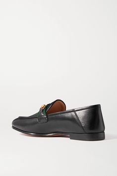 Gucci Luxury Loafers With Leather Lining, Designer Gucci Loafers With Leather Lining, Gucci Leather Slip-on Loafers, Gucci Leather Slip-on Shoes With Leather Lining, Gucci Leather Loafers For Galas, Gucci Leather Almond Toe Loafers, Gucci Leather Tassel Loafers For Work, Gucci Leather Loafers With Rubber Sole, Gucci Leather Lined Loafers For Office