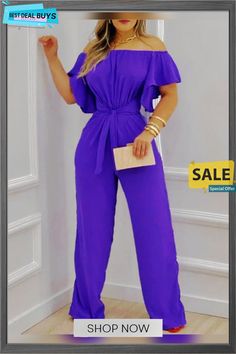 Off Shoulder Rainbow Tie-dye Print Ruffle Jumpsuit Purple Short Sleeve Jumpsuits And Rompers For Summer, Purple Casual Party Jumpsuits And Rompers, Casual Purple Jumpsuits And Rompers For Party, Ruffle Jumpsuit, Rainbow Tie, Jumpsuits And Romper, Color Pick, Jumpsuit Fashion, Tie Dye Print