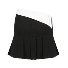 Black Olivia Skirt | Nana Jacqueline Designer Wear Chic Pleated Mini Hem Skort, Chic Mini Hem Pleated Skirt With Lining, Chic Pleated Mini Skirt With Lining, Chic Mini Skort With Accordion Pleats, Chic Mini Length Skort With Accordion Pleats, Fitted Asymmetrical Tennis Skirt For Spring, Pleated Asymmetrical Fitted Mini Skirt, Fitted Pleated Asymmetrical Mini Skirt, Fitted Asymmetrical Pleated Mini Skirt