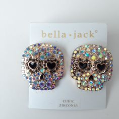 New. Never Used. Never Worn. Approximately 1.25 Inches Long. Pierced Earrings. Please Ask Any Questions Prior To Purchase. No Remorseful Buyers Please. Punk Skull Earrings For Party, Crystal Skeleton, Skeleton Earrings, Earrings Halloween, Halloween News, Jack Black, Pierced Earrings, Earings Piercings, New Color