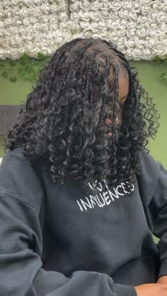 Hair Ideas Black Girls Braids, Big Bob Braids, Hairstyles Inspiration Braids, Back To School Short Loc Styles, Cute Protective Styles For Black Women, Shorts Knotless Braids With Curls, Curly Knotless Bob, Medium Knotless Bob With Curls, Bob Knotless Braids No Curls