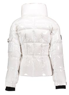 This channel-quilted, down jacket is crafted from a densely woven nylon. It is lightweight, yet protective from wind and water, and filled with down to achieve warmth and an ultra soft feel. The jacket features a stand collar, fleece wrist cuffs with thumbholes, center front zip closure, lower zip pockets, and snap sleeve pocket detail. White Nylon Puffer Jacket With Detachable Hood, Winter White Down Puffer Jacket With Detachable Hood, Winter White Nylon Puffer Outerwear, White Nylon Puffer Jacket With Padded Collar, Winter White Quilted Nylon Outerwear, Quilted Nylon Outerwear In Winter White, Winter Polyamide Puffer Outerwear, Winter Puffer Outerwear In Polyamide, Winter Puffer Outerwear Made Of Polyamide