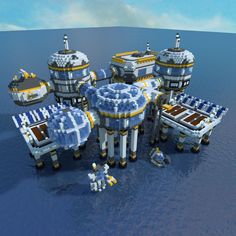 an image of some futuristic buildings in the water