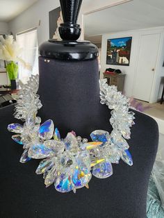 Beautiful statement necklace made with Triple A and suncatcher sure to blind anyone on the street! Ice Necklace, Jewellery Sets, Wedding Basket, Suncatchers, Jewelry Sets, Stylish Outfits, Necklace Etsy, Beauty Book, Statement Necklace