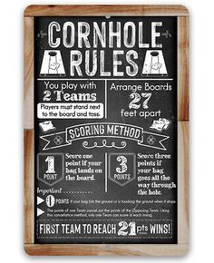 a chalkboard sign with instructions on how to use the correct rules for each game