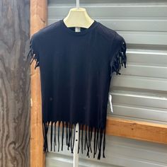 One Fire Fringe Top Size Medium Small Tank Tops, Oversized Flannel, Pink Camouflage, Fringe Top, Front Tie Shirt, Flannel Tops, Silky Blouse, Sleeveless Bodysuit, Bell Sleeve Blouse