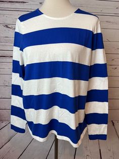 New! Boden Shirt size 10 Womens long sleeve pullover striped top Blue Striped Blouse was just added to eBay. Check it out! #eBay #eBaySeller Oversized Striped Long Sleeve Sweater, White Long Sleeve Sweater With Horizontal Stripes, White Long Sleeve Sweater With Striped Hem, Casual Long Sleeve Striped Sweater, Spring Horizontal Stripe Long Sleeve Sweater, Blue Striped Long Sleeve Top, Blue Horizontal Stripe Long Sleeve Top, Long Sleeve Tops With Horizontal Stripes For Fall, Striped Long Sleeve Top For Fall