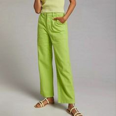 Petite Floria Pants From Anthropologie Brand New W/Tags Summer Color Waist. 18.5in. Rise 13.5 Inseam 22in. Regular Fit Size Xl Yellow Summer Cargo Pants, Casual Yellow Wide Leg Pants With Pockets, Yellow Cotton Cargo Pants For Summer, Casual Yellow Cotton Wide Leg Pants, Chic Green Cargo Pants For Spring, Yellow Relaxed Fit Ankle-length Pants, Yellow Relaxed Fit Wide Leg Pants, Yellow Wide Leg Pants For Spring Casual Style, Casual Yellow Wide Leg Pants For Spring