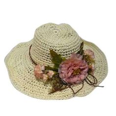 Colorful crocheted hat. Wire edge brim allows you to shape it into a whimsical look. Garden Flower Bouquet, Large Flower Bouquet, Bouquet Hat, Garden Hat, Barbie Hat, Gardening Hat, Crocheted Hat, Anne With An E, Timeless Classic Style