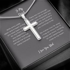 This necklace is designed for everyday wear. Sizing is appropriate for men, making it a perfect gift for your father on any special occasion. Wear your faith proudly with this stunning artisan-crafted Stainless Steel Cross Necklace. Perfect for special occasions or everyday wear, our Cross Necklace is a wonderful gift idea for you or your loved one. Imagine the look on their face when they open up this thoughtful gift! Sizing is appropriate for all ages, and tasteful for both men and women. The Fathers Day Gift Basket, To My Husband, To My Mom, Steel Cross, We Are Together, Dad Birthday Gift, Day Of My Life, Luxury Boxes, Dad Birthday