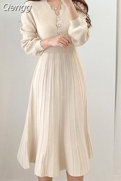 Shipping: Worldwide Express Shipping AvailableDelivery time: 7-15Days Fast ShippingReturns: Fast refund, 100% Money Back Guarantee. Pleated Dress Long, Long Sleeve Elegant Dresses, Knitting Dress, Midi Party Dress, Woman Sweater, Simplicity Dress, Moroccan Fashion, Dress Autumn, Autumn 2023