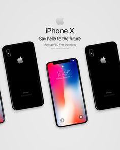 three iphones are shown next to each other with the same screen size and color