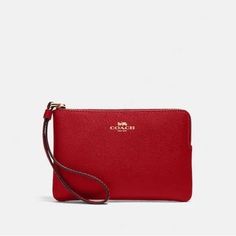 Red Coach Wristlet - Brand New Classic Red Wallets With Removable Pouch, Elegant Red Travel Pouch, Red Pouch As A Gift, Red Pouch As Gift, Red Handheld Clutch For Travel, Red Evening Pouch, Red Travel Clutch Pouch, Red Bags With Zipper Pouch, Red Zipper Pouch