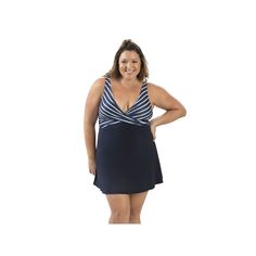 You'll love the feminine, functional style of this women's Dolfin Aquashape swim dress. You'll love the feminine, functional style of this women's Dolfin Aquashape swim dress.Finding the perfect fit and size for women's clothing requires basic measurements of your chest, waist, hips and inseam. Use this guide to learn more about sizing and everything Kohl's has to offer in women's fashion. UPF 50+ sun protection Chlorine & pilling resistant finish offers shape and color retention Bust enhancer d Blue Lined Swim Dress For Vacation, Navy Sleeveless Tankini For Beach, Blue Lined Swim Dress For Swimming, Lined Blue Swim Dress For Swimming, Sleeveless Navy Tankini For Beach Season, Navy Sleeveless Tankini For Beach Season, Navy Sleeveless Tankini For Poolside, Sleeveless Swim Dress Upf 50+, Lined V-neck Swim Dress For Pool