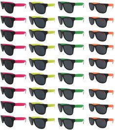 Neon Sunglasses 200 Pieces \ Assorted Cool Colors Neon Sunglasses Party Favors Party Pack Wholesale Bulk Pack for Adults Kids Assorted Cool Colors Neon Sunglasses-Graduation-Mardi-Gras-New Years-Birthdays. 200 Per order-You get 200 Awesome NEON SUNGLASSES for each order. FITS KIDS AND ADULTS- Fits most kids children and average-size adults. Our NEON SUNGLASSES measure 5.5 Inches. ASSORTED COLORS--Each Neon Sunglasses Party Pack will come with at least 4 different cool neon colors but we can't guarantee which colors. GUARANTEED-If you don't like our neon sunglasses, which we are sure you will, for any reason just send them back to us, no questions asked for a full refund. Great for Mardi Gras, Birthdays, Graduation Parties, Summer Parties, Vacation sunglasses, Memorial Day, Bachelor and Bac Sunglasses Party Favor, Vacation Sunglasses, Sunglasses Party, Neon Sunglasses, Novelty Sunglasses, 30th Bday, 90s Theme, Packing Kids, Party Sunglasses