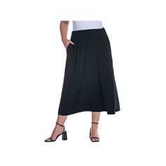 Fashion meets function with this Plus Size 24Seven Comfort Foldover Maxi Skirt With Pockets.Click on this WOMEN'S GUIDE to find the perfect fit and more! Fashion meets function with this Plus Size 24Seven Comfort Apparel Foldover Maxi Skirt With Pockets. Click on this WOMEN'S GUIDE to find the perfect fit and more! FEATURES A-line silhouette Soft fabric with stretch Straight hem No closure - pull-on styling UnlinedFIT & SIZING 34 1/4-in. length Maxi length hits at the ankle Midrise sits on the h Black Stretch Skirt With Pockets, Versatile Skirt With Stretch And Pockets, Casual Black Maxi Skirt For Work, Versatile Black Midi Skirt, Black Maxi Skirt With Elastic Waistband For Work, Black Long Skirt With Side Pockets, Flowy Black Maxi Skirt With Pockets, Black Flowy Maxi Skirt With Pockets, Black Skirt Bottoms With Side Pockets