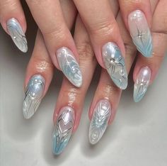 Hello welcome to my shop. I only use high-quality materials to create a luxurious nail press that you can trust to be strong and long-lasting. Hope you can find your favorite nails. My nails will last: Use adhesive sheets (provided with nail kit) for 1-2 days Use nail glue for 2-3 weeks. All nails can be reused multiple times if you take good care of them. If you would like a custom size, please fill out the personalization section under product options. If you're not sure how to measure your na Nails Acrylic Press Ons, Korean Y2k Nails, Winter Y2k Nails, Winter Nails Korean, Y2k Simple Nails, Korean Nail Art Blue, Y2k Blue Nails, Blue Nails Y2k, Y2k Nails Blue